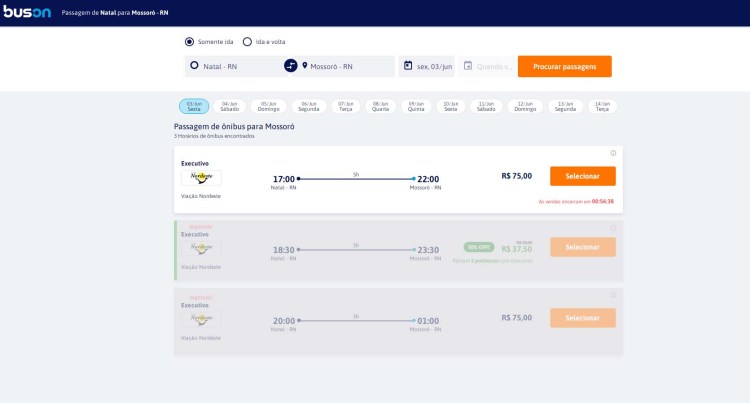 Viação Nordeste segue com alta procura por passagens no trecho Natal x Mossoró - revistadoonibus