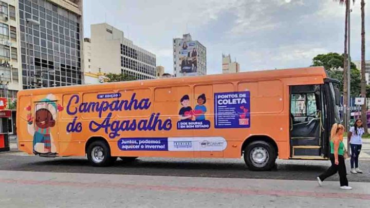 SP: Ônibus da Campanha do Agasalho estaciona em Campinas